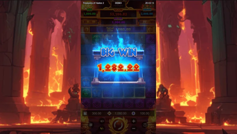 Treasures of Hades 2 — დიდი მოგება გაფართოებულ 7×7 ბადეზე Rectangle Games-ის სლოტში